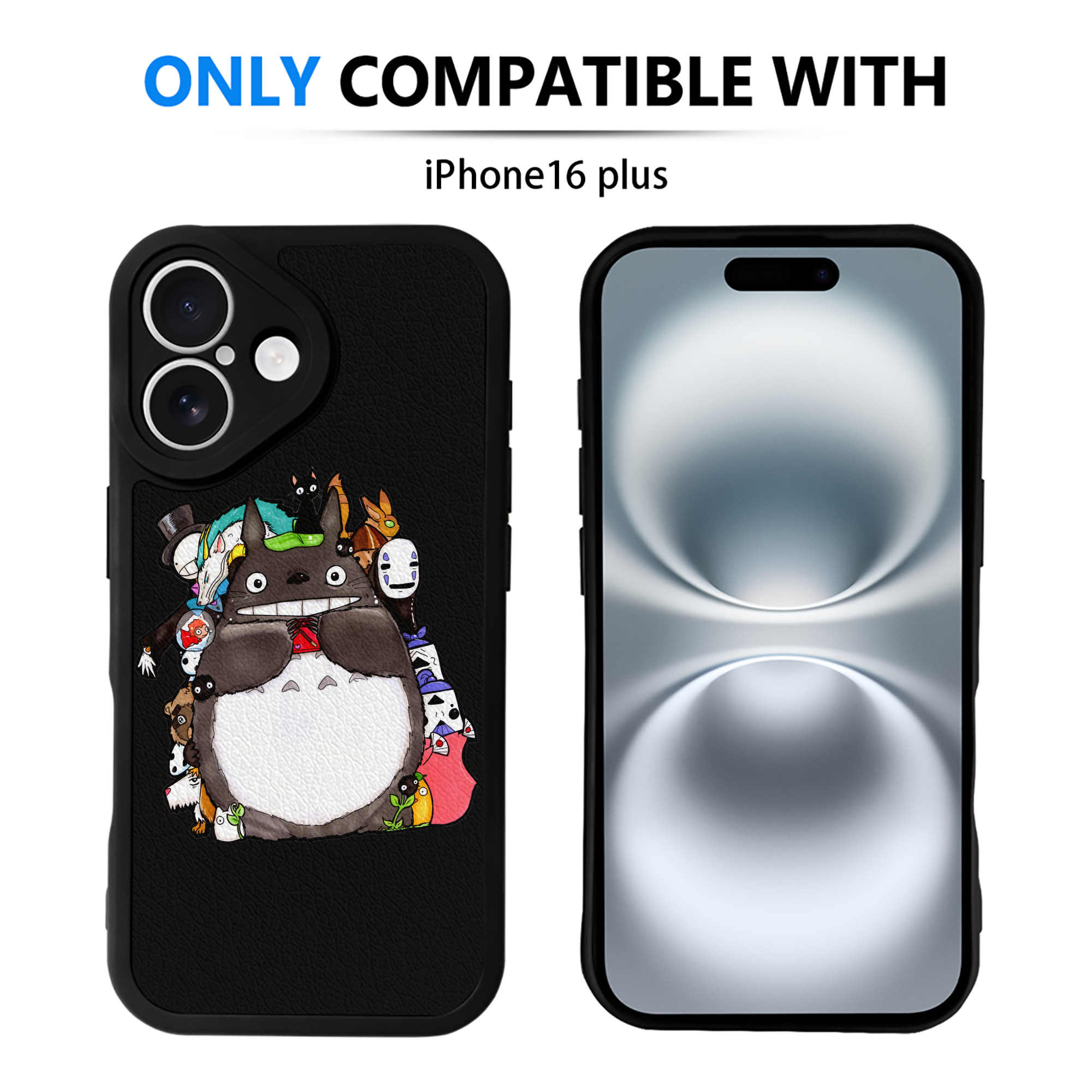 （画像用） となりのトトロ 草壁メイ 草壁サツキ My Neighbor Totoro Satsuki Kusakabe Mei Kusakabe 【iPhone 16シリーズ対応】シリコンスマホケース（レザー調） 材質：シリコン